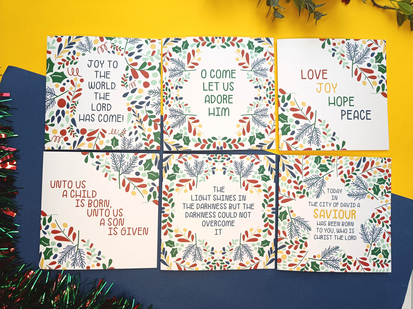 Christmas Cards Pack of 6 'Little Leaf'