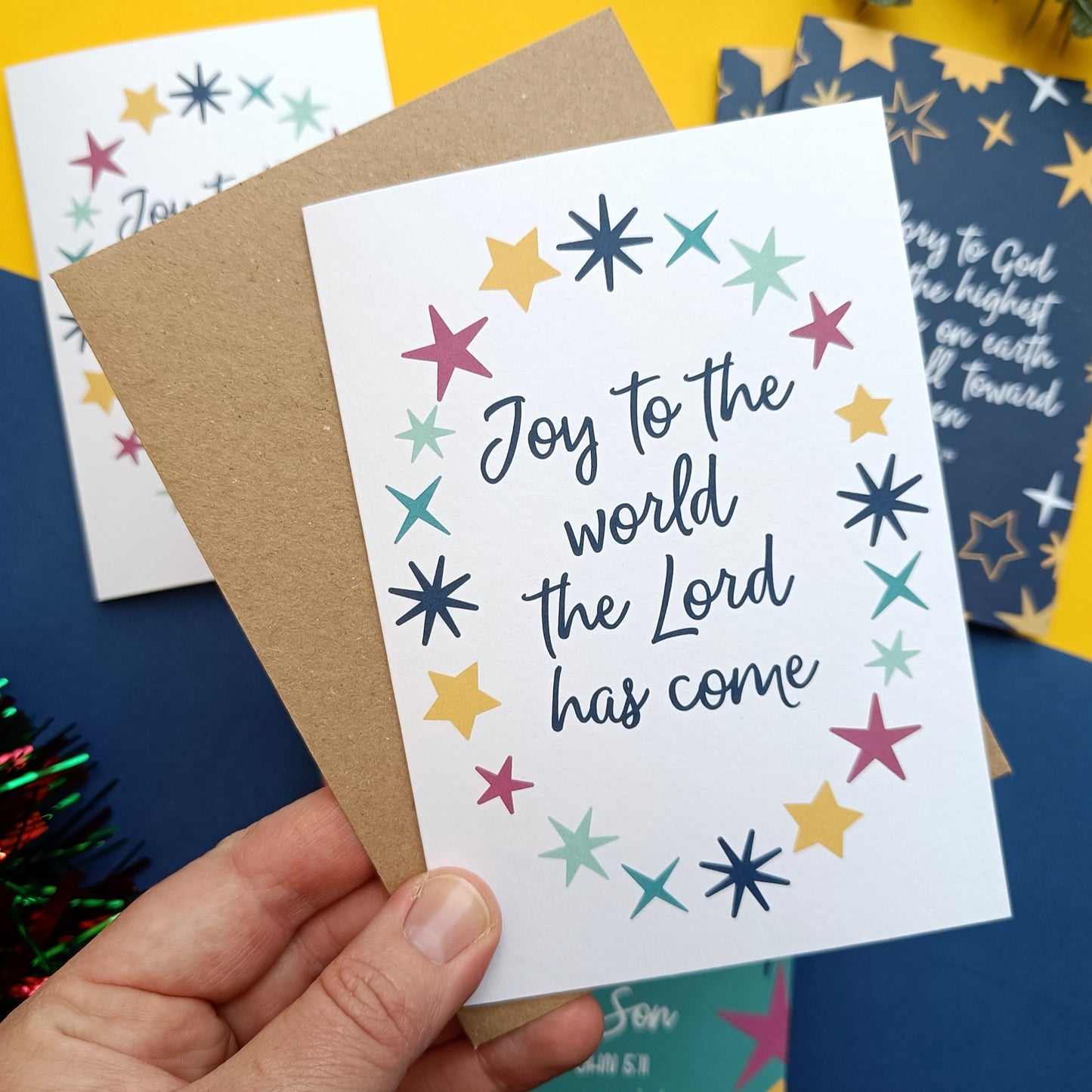 A6 Pack of 6 'Mini Stars' Christmas Cards