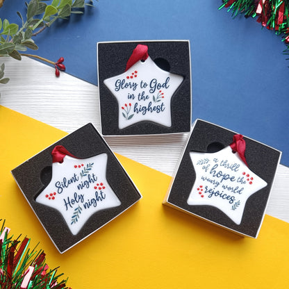 Silent night Ceramic Star Decoration