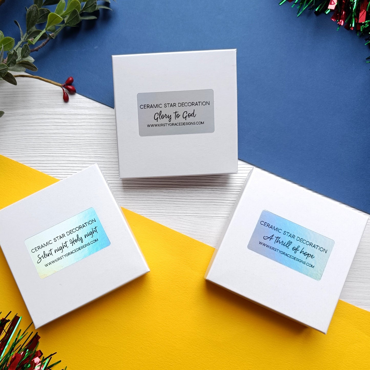 Silent night Ceramic Star Decoration