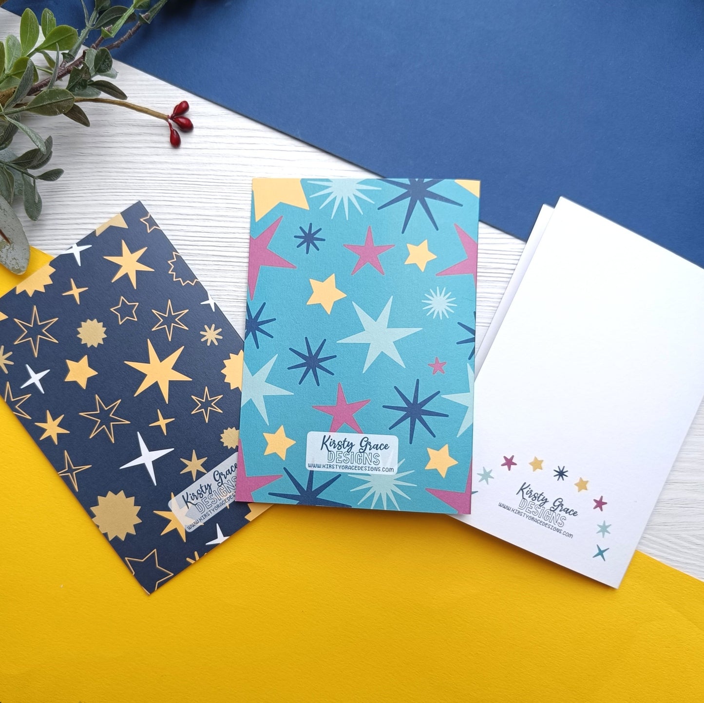 A6 Pack of 6 'Mini Stars' Christmas Cards
