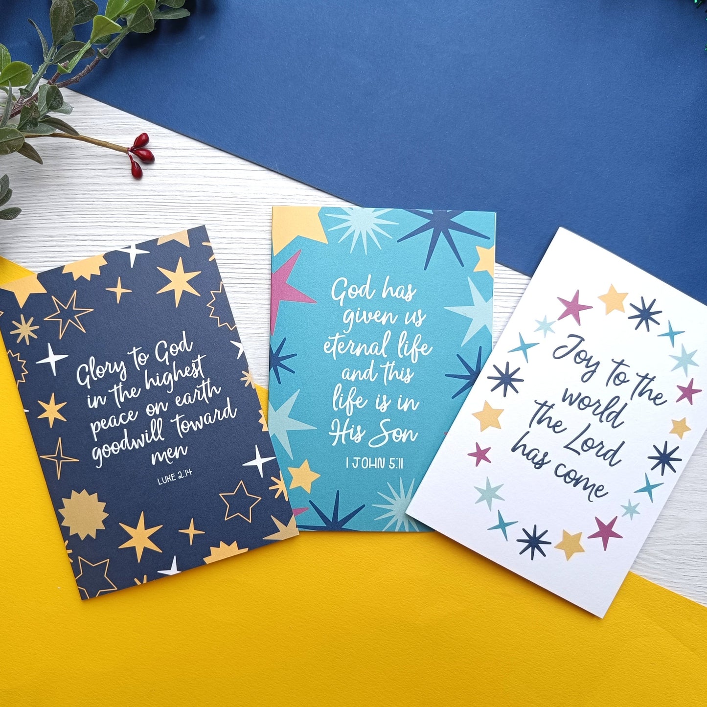 A6 Pack of 6 'Mini Stars' Christmas Cards