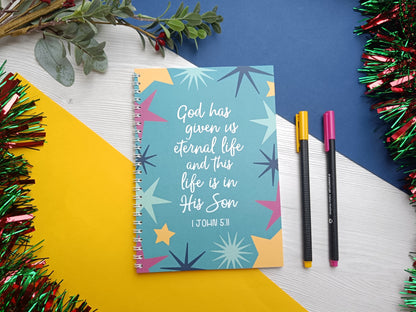God has given us eternal life A5 Notebook