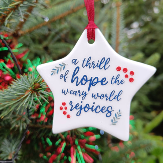 A Thrill of Hope Ceramic Star Decoration