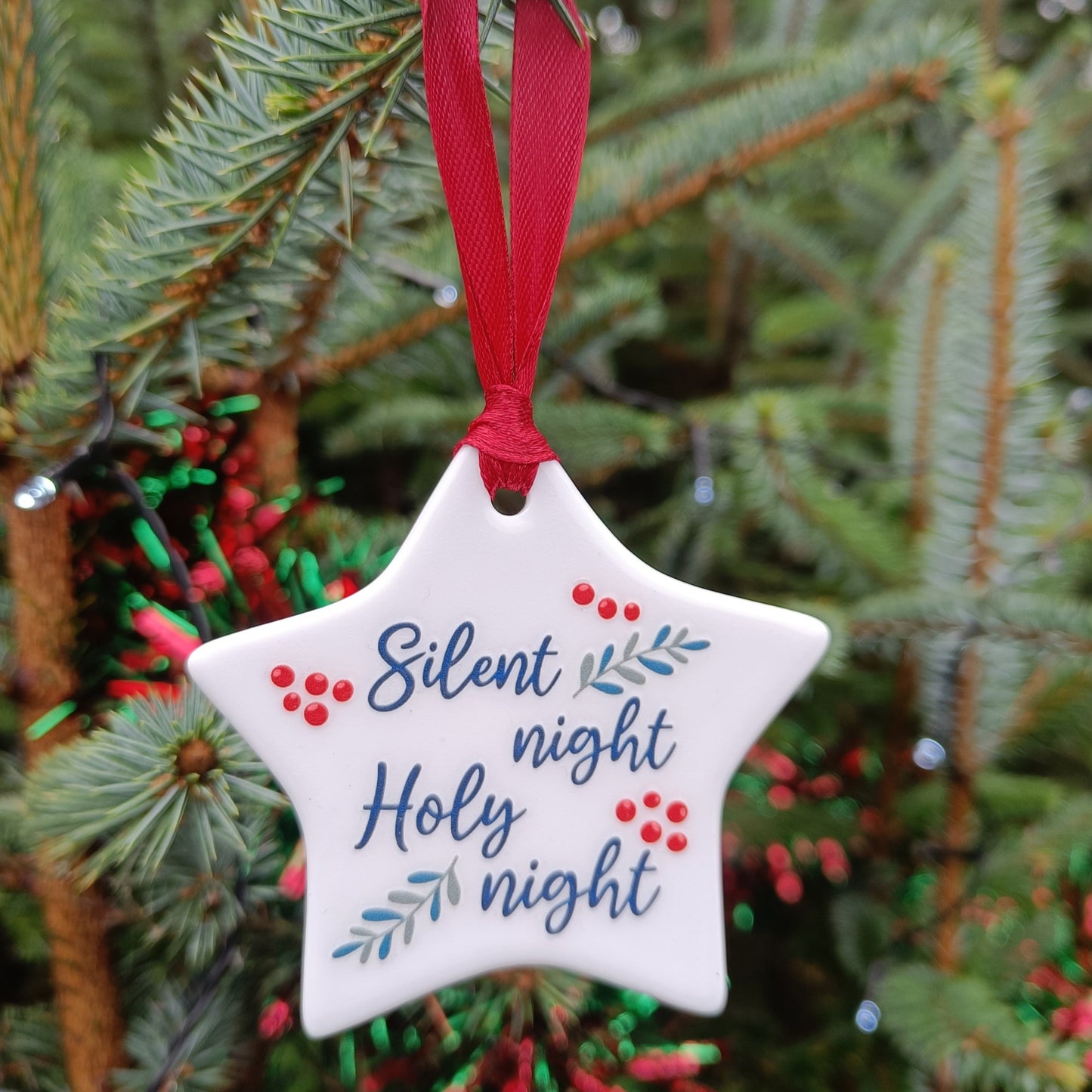 Silent night Ceramic Star Decoration