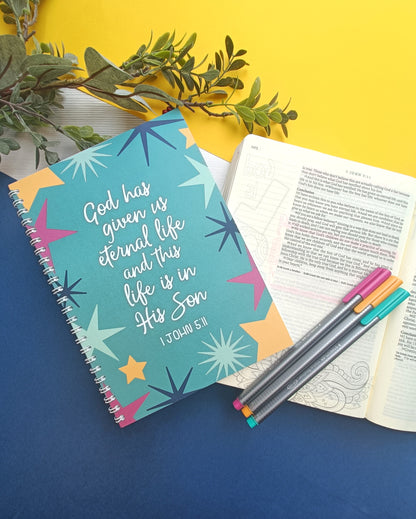 God has given us eternal life A5 Notebook