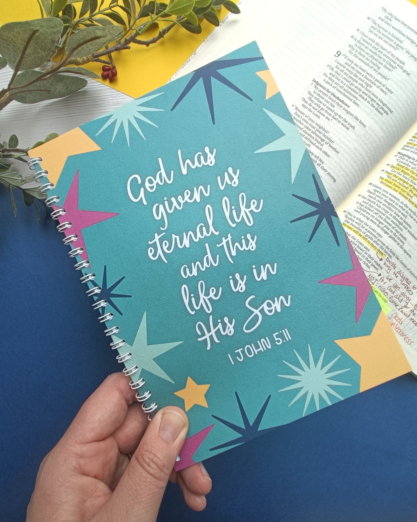 God has given us eternal life A5 Notebook