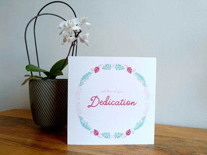 Pink Dedication Card