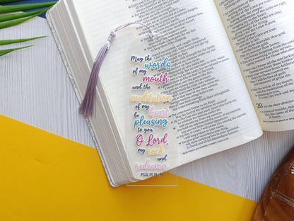 May the Words of My Mouth Acrylic Bookmark