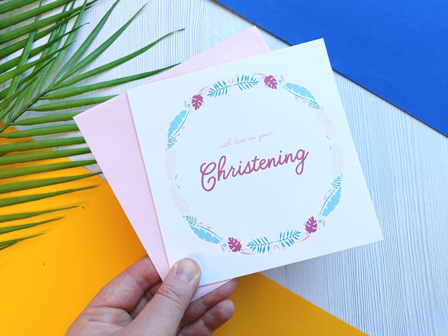 Pink Christening Card