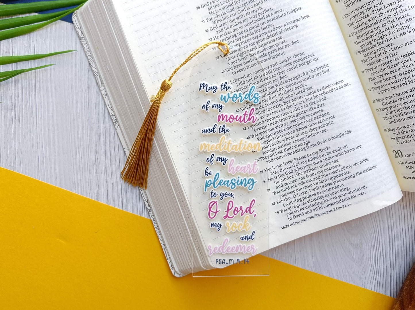 May the Words of My Mouth Acrylic Bookmark