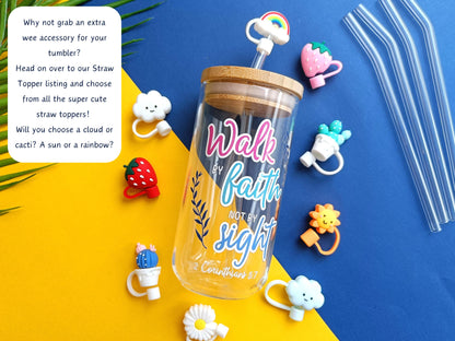 16oz Walk By Faith Libbey Glass