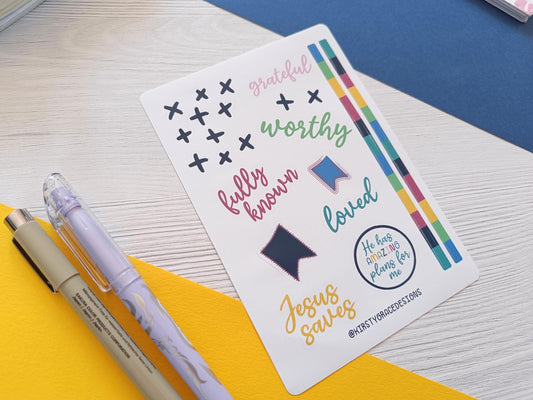 I am & Promises A6 Sticker Sheet