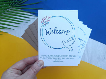 Pack Of 6 Church Welcome Cards