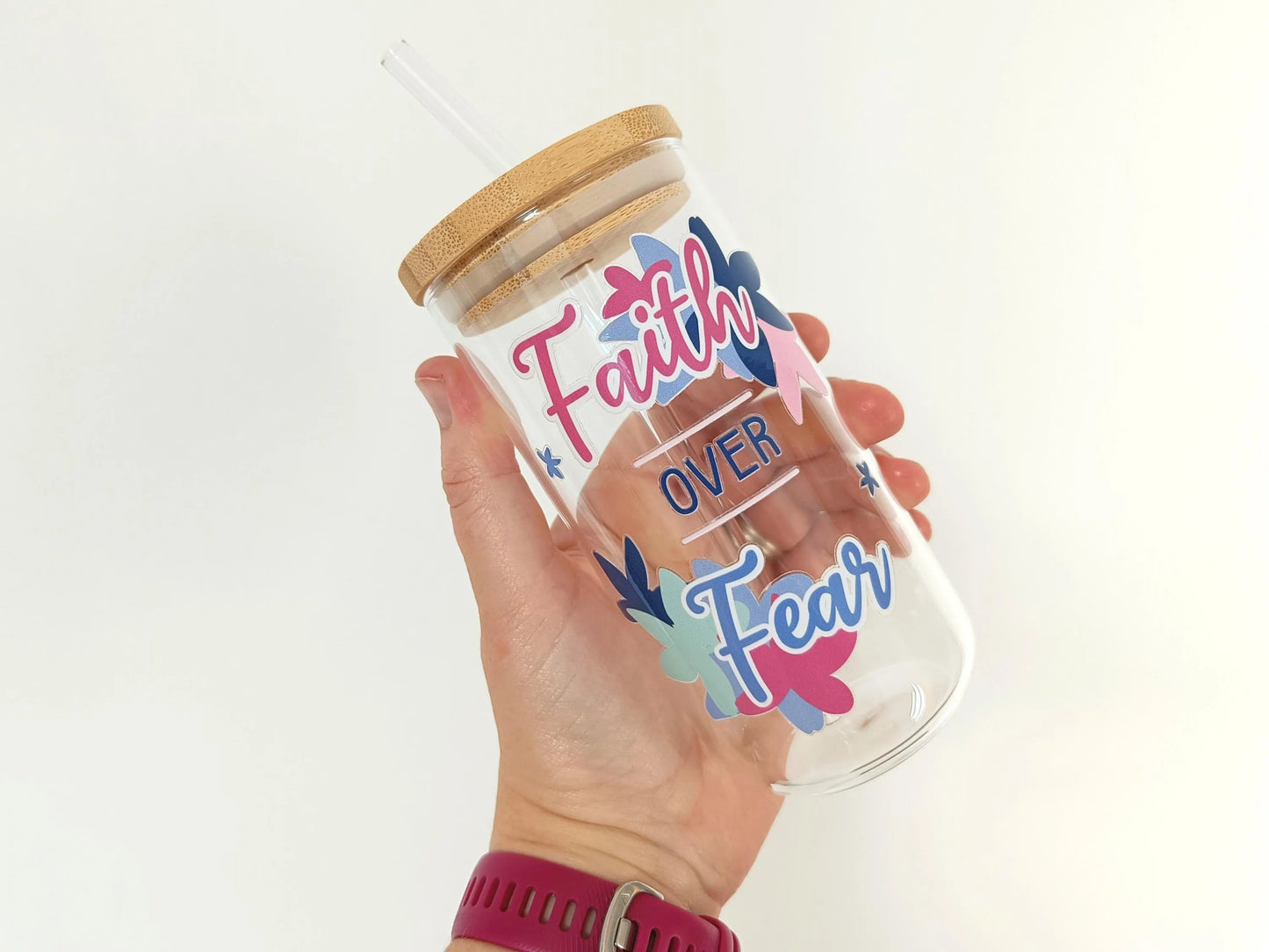 16oz Faith Over Fear Libbey Glass