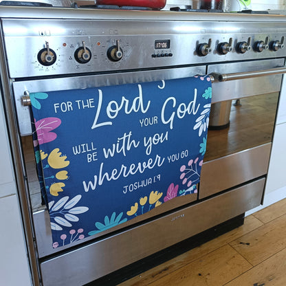 Be Strong & Courageous (Joshua 1:9) Scripture Tea Towel