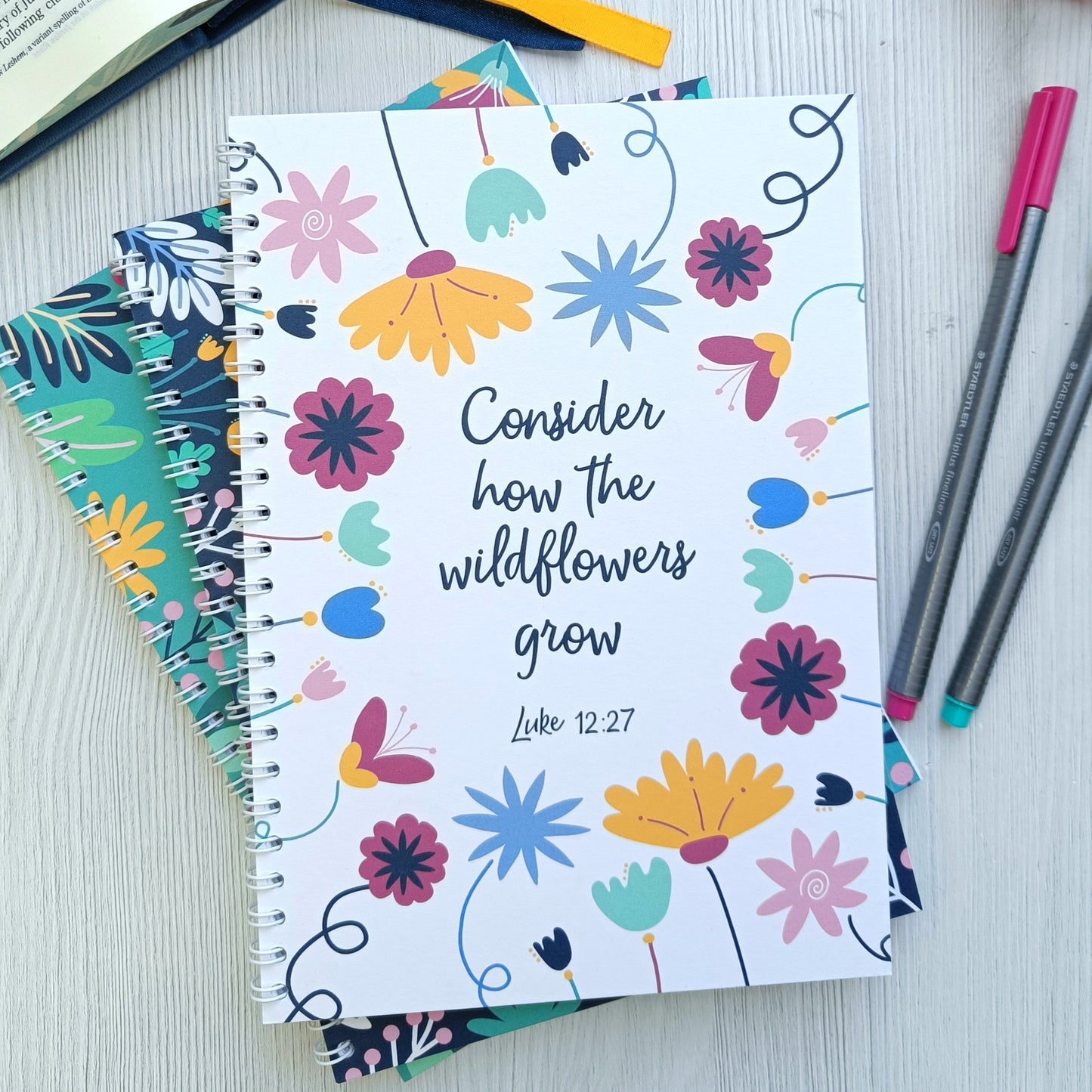 Luke 12:27 Consider how the wildflowers grow A5 Notebook