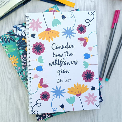 Luke 12:27 Consider how the wildflowers grow A5 Notebook