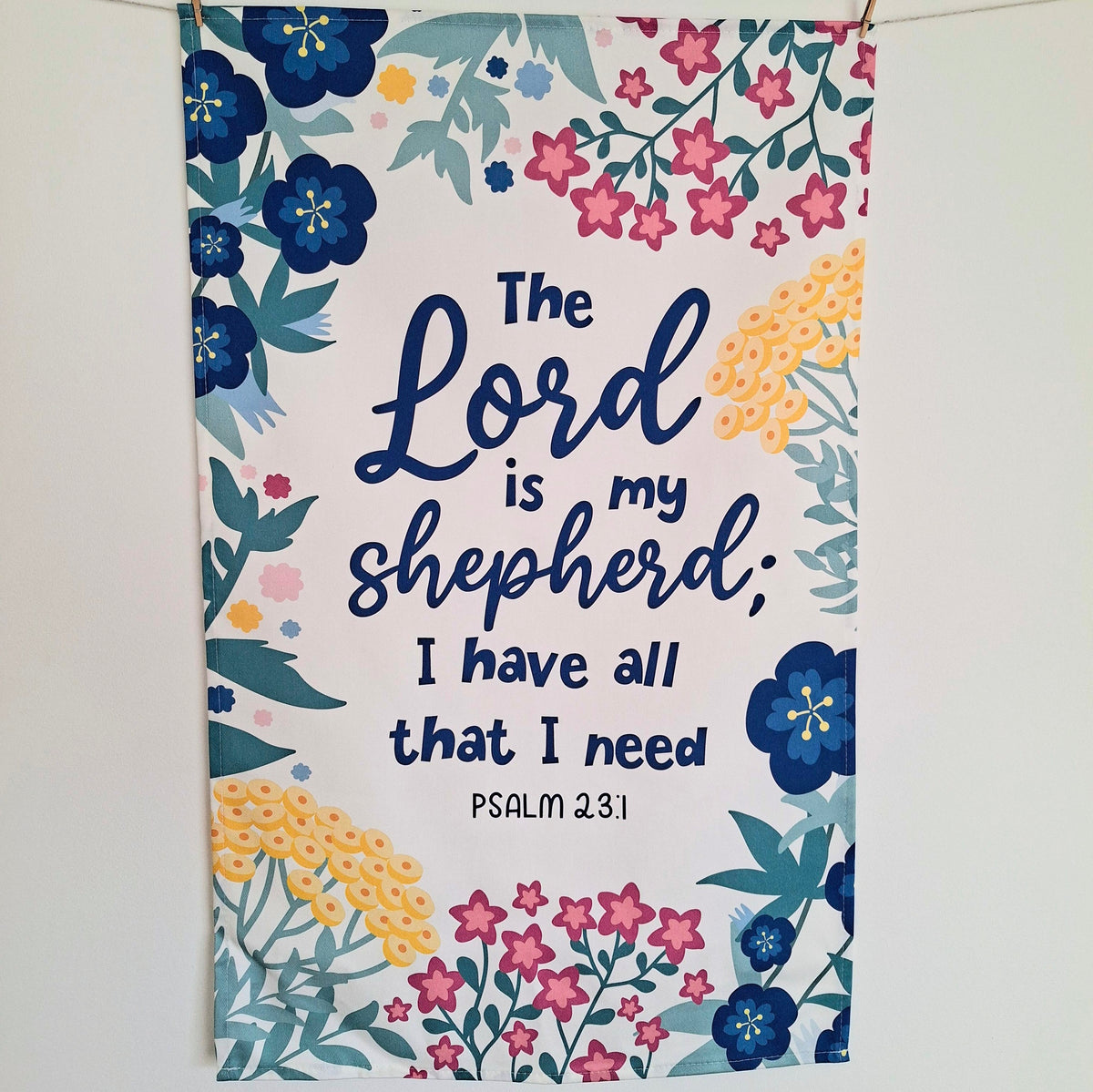 The Lord is my Shepherd Scripture Tea Towel - Psalm 23:1