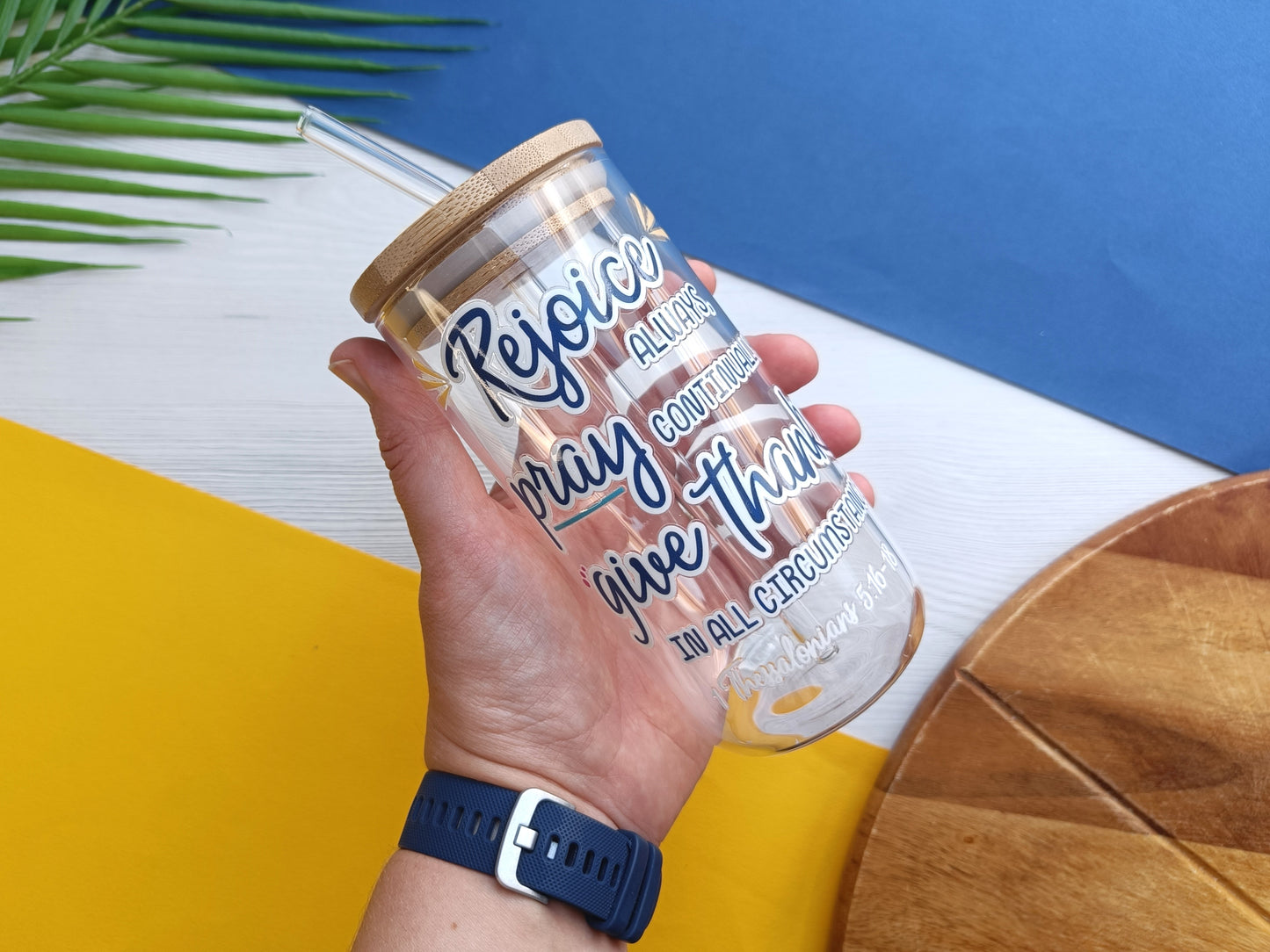 16oz Rejoice Always Libbey Glass