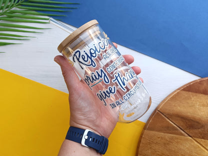 16oz Rejoice Always Libbey Glass