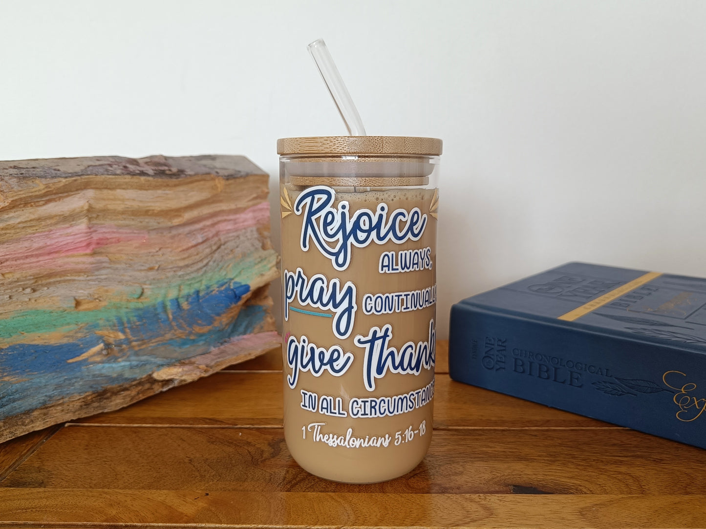 16oz Rejoice Always Libbey Glass