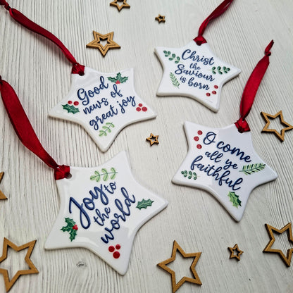 Ceramic Star Decoration Set of 4