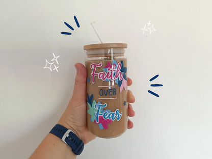 16oz Faith Over Fear Libbey Glass