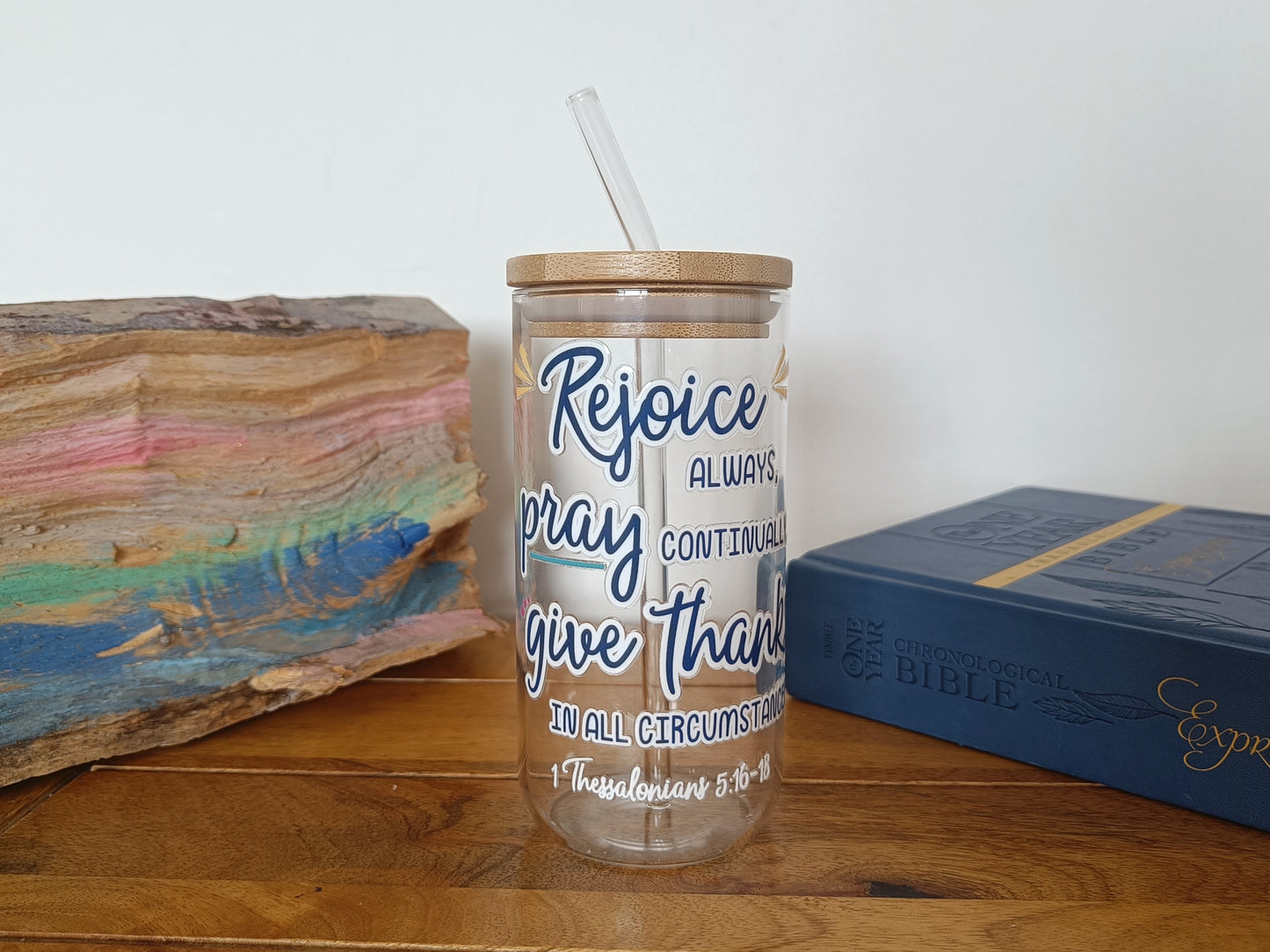 16oz Rejoice Always Libbey Glass