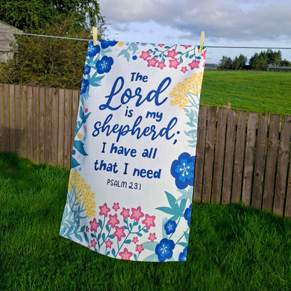 The Lord is my Shepherd Scripture Tea Towel - Psalm 23:1