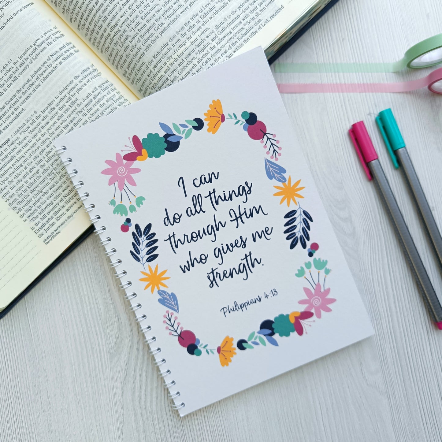 Philippians 4:13 - 'I can do all things A5 Notebook