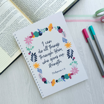 Philippians 4:13 - 'I can do all things A5 Notebook