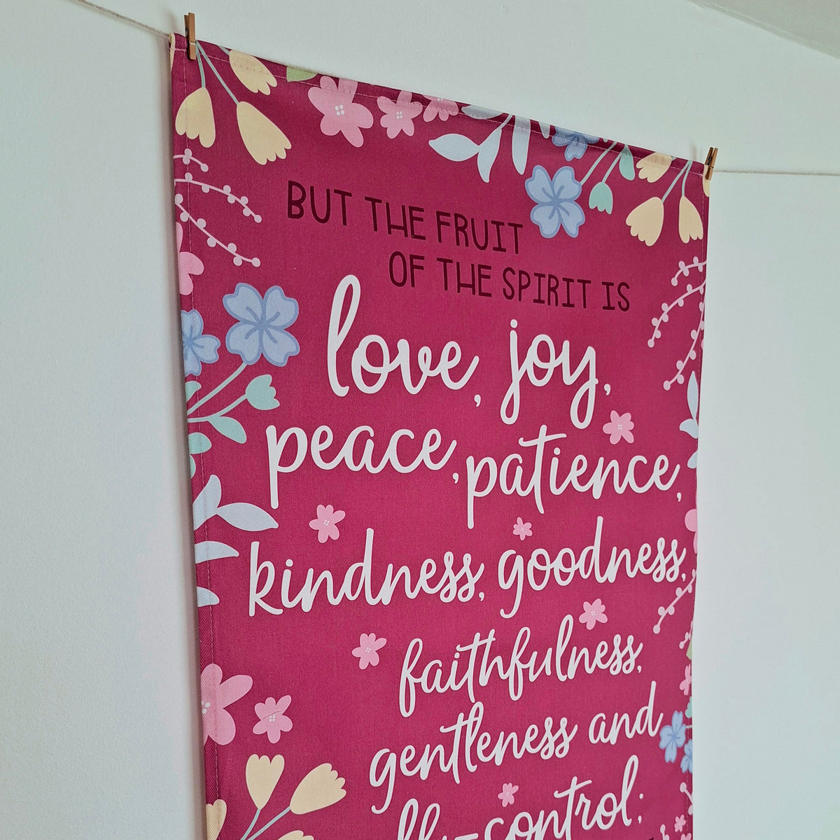 Fruit of the Spirit Scripture Tea Towel - Galatians 5:22-23