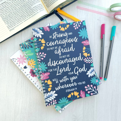 Joshua 1:9 Be Strong & Courageous A5 Notebook