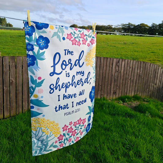 The Lord is my Shepherd Scripture Tea Towel - Psalm 23:1