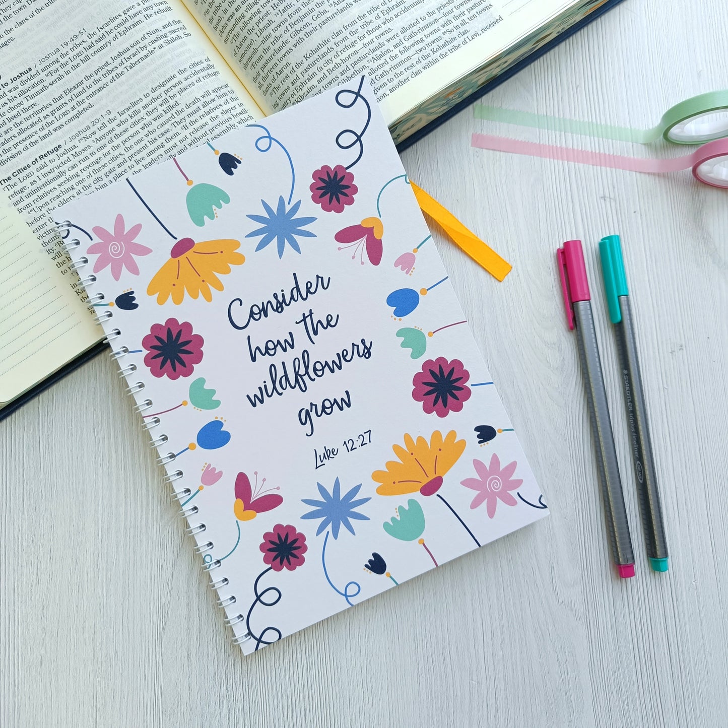 Luke 12:27 Consider how the wildflowers grow A5 Notebook