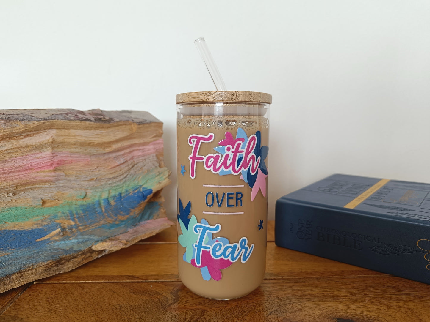 16oz Faith Over Fear Libbey Glass
