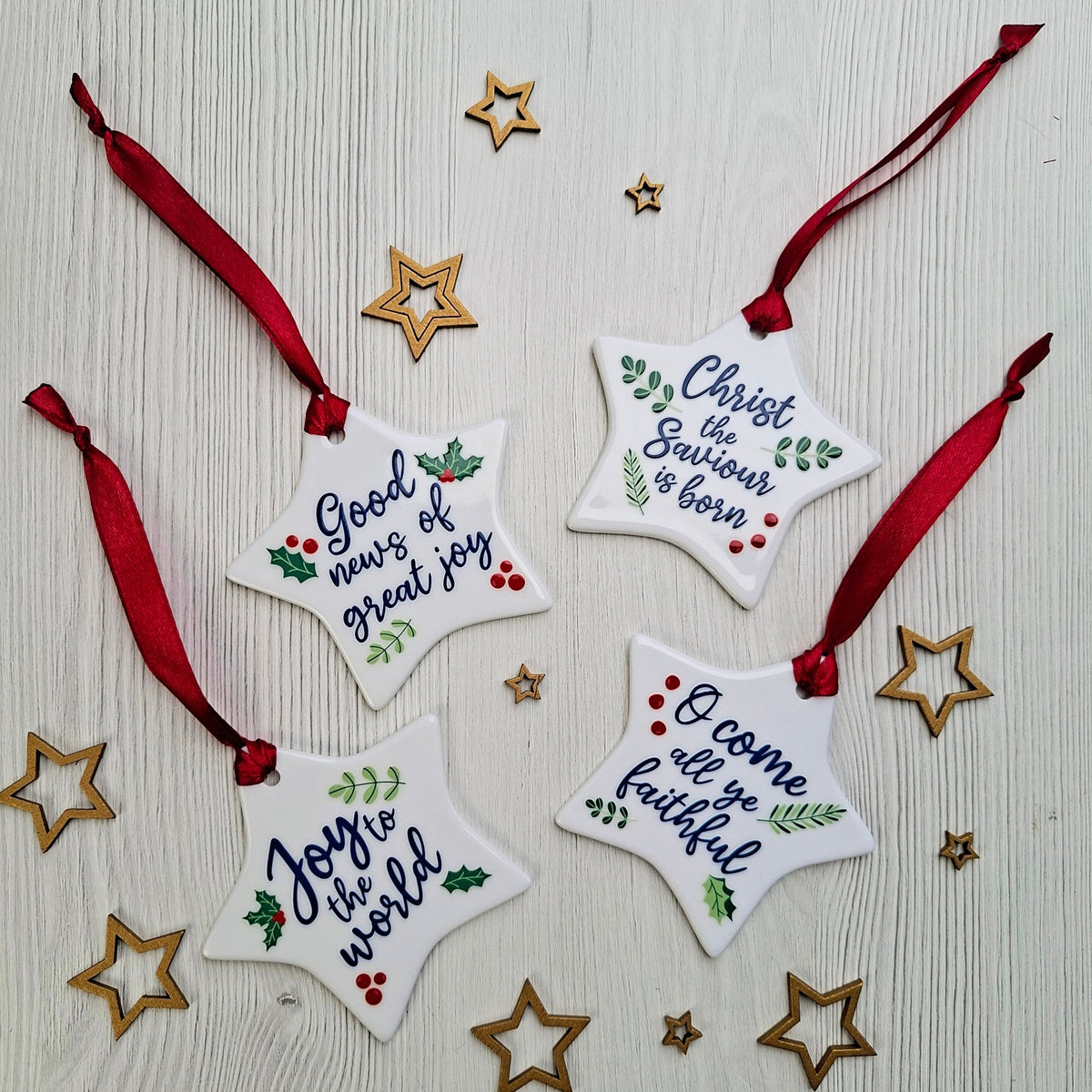 Ceramic Star Decoration Set of 4