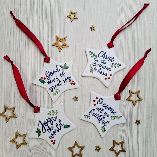 Ceramic Star Decoration Set of 4