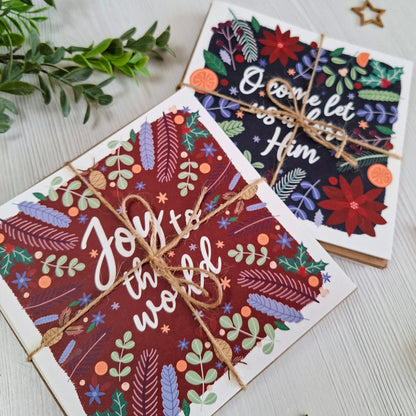 Christmas Cards Pack of 6 - Blues & Reds